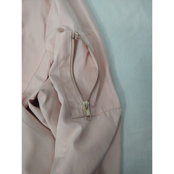 Forever 21 Jacket sz 3X pink satin full zip track jacket retro pockets 50s 80s - Picture 5 of 12